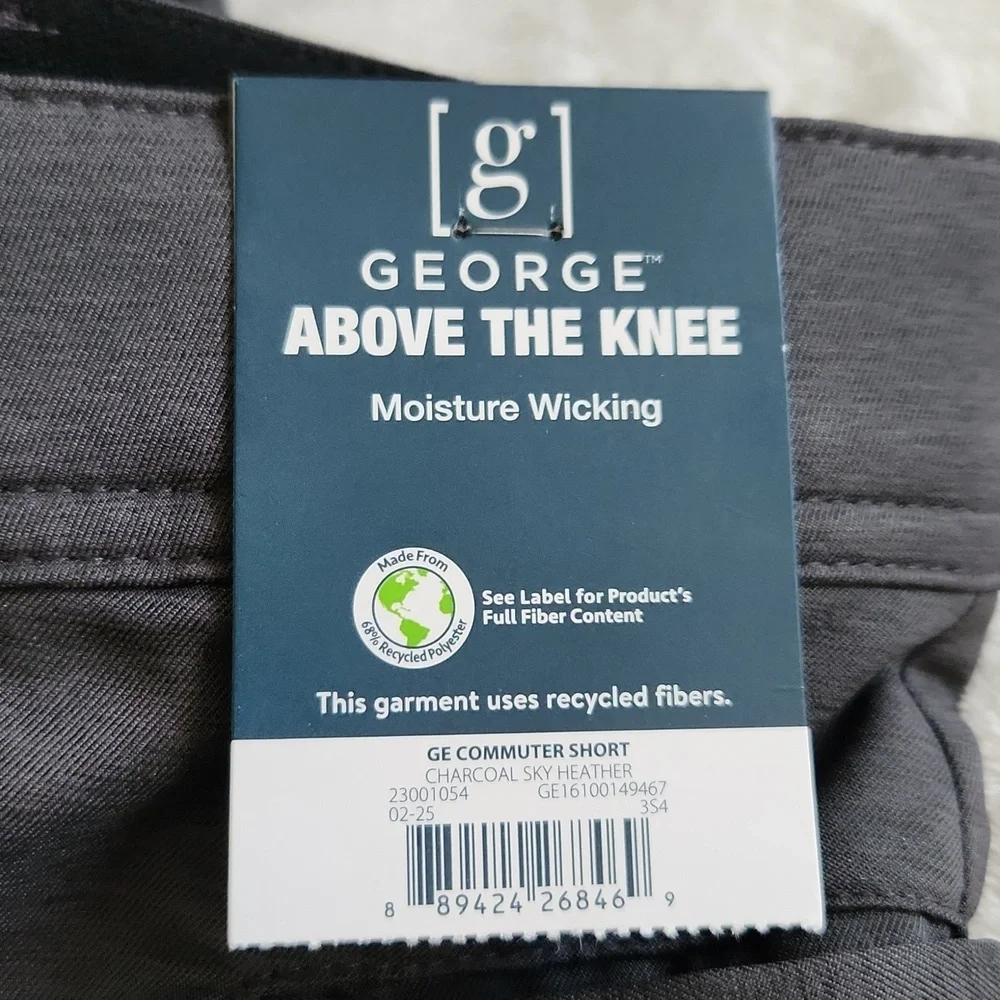 🩳George Men’s Gray Commuter Shorts, Size 42 – 9” Inseam, NWT professional style